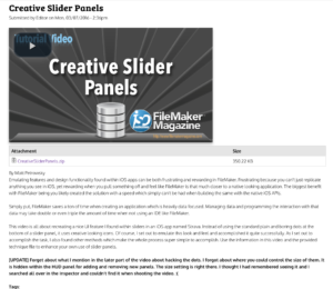 Creative Slider Panels | FileMaker Magazine